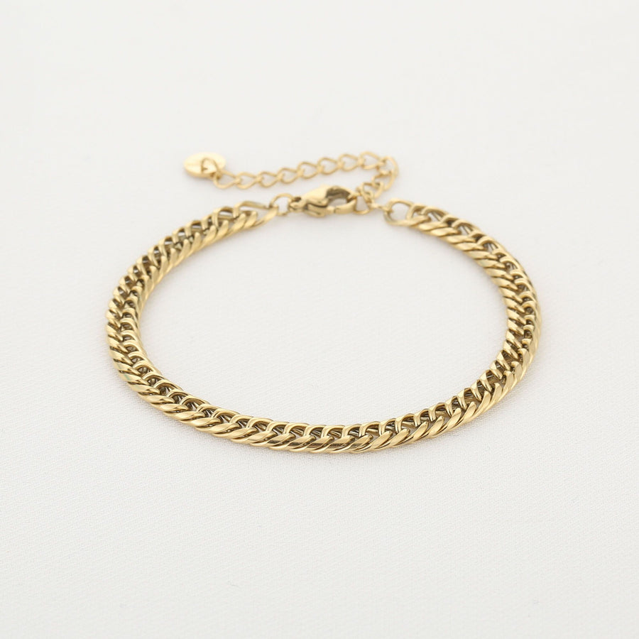Platte schakelarmband – goudkleurig
