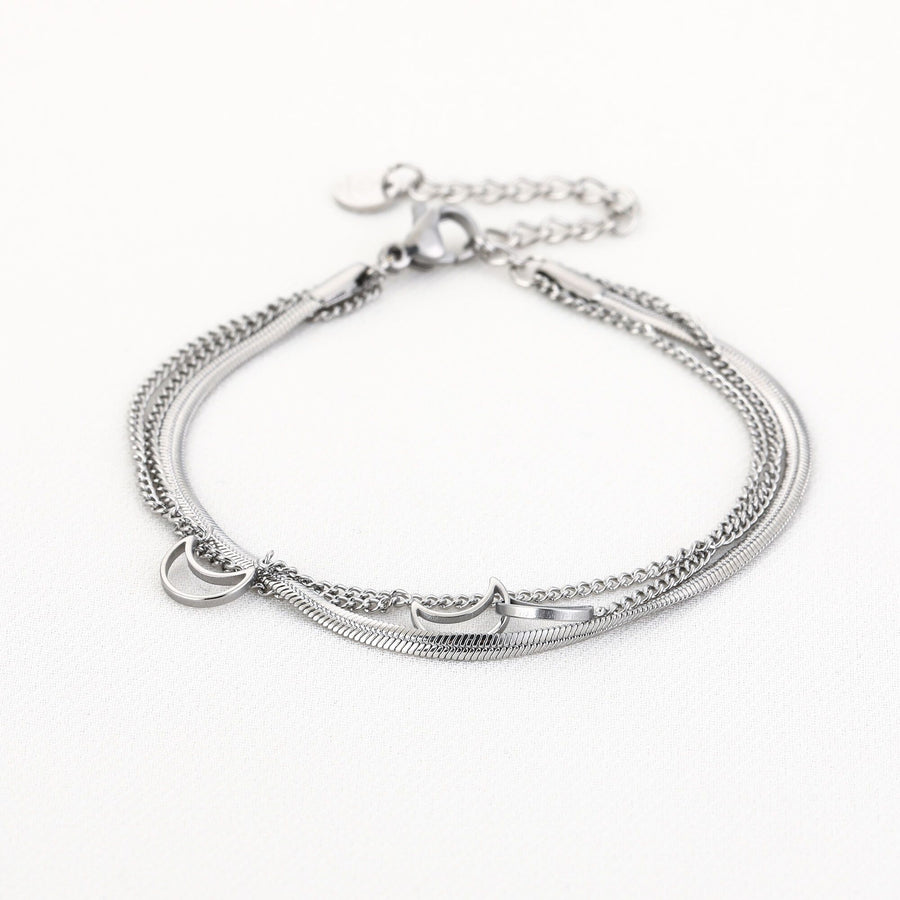 Armband met maantjes – zilverkleurig