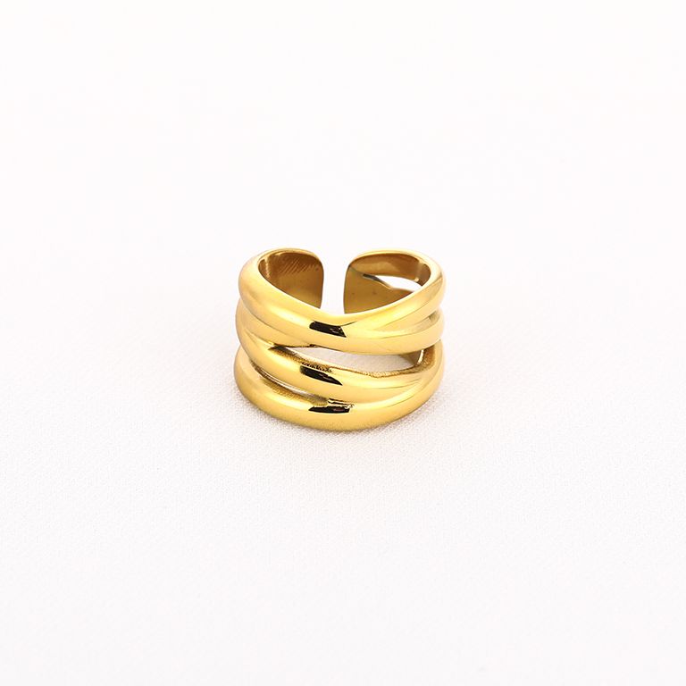 Ring met drie banden – goudkleurig