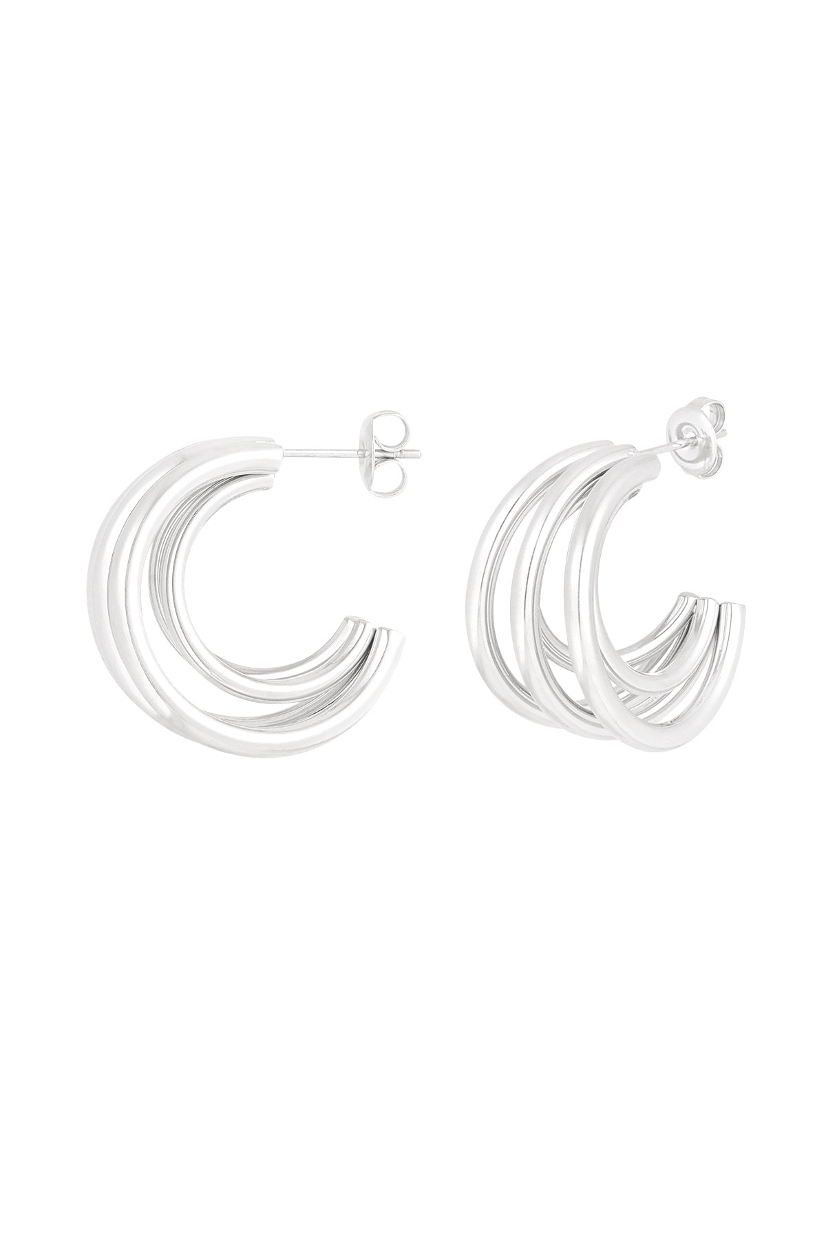 Double Twisted Love oorbellen – Zilver