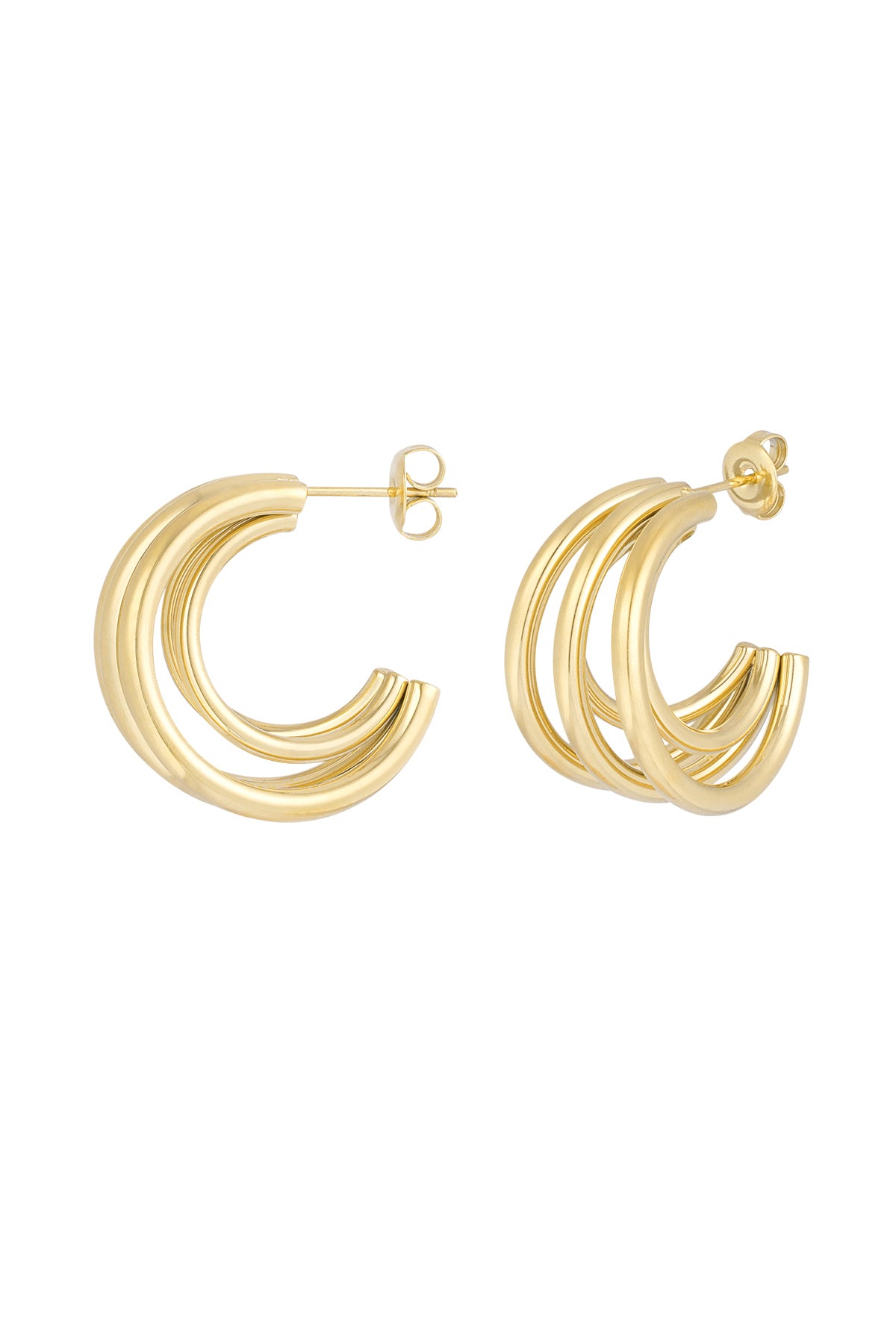 Double Twisted Love oorbellen – Goud