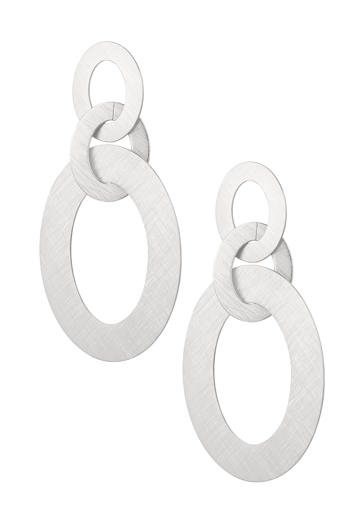 Oorbellen grote schakel – Zilver