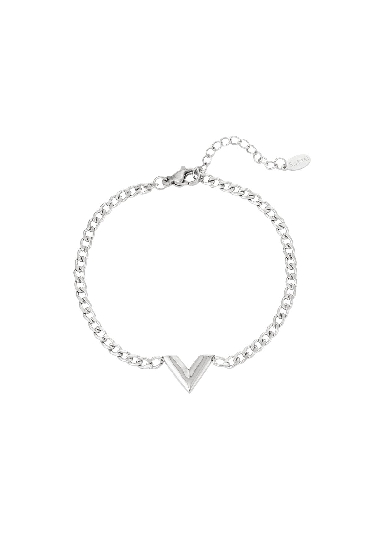Armband letter V – Zilver