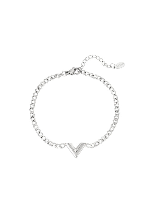Armband letter V – Zilver
