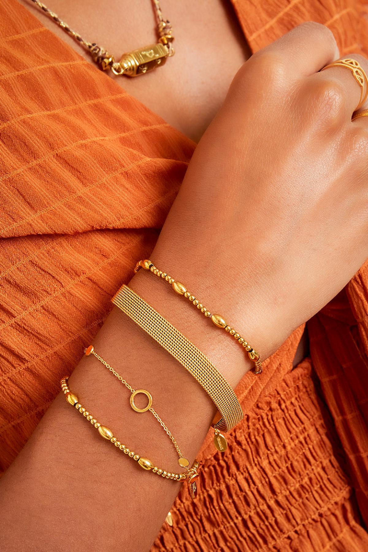 Roestvrijstalen schakelarmband – Goud